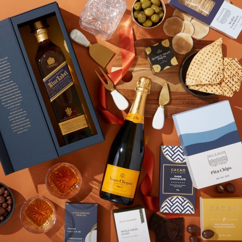 Top Shelf Veuve &amp; Blue Label Whisky Gift